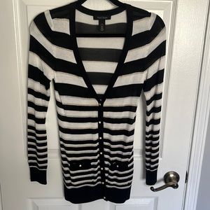 Black & white striped cardigan